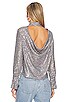 view 4 of 6 Sequin Drape Back Top in Silver Dust