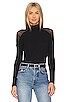 view 1 of 4 MESH INSET SHOULDER MOCK NECK トップ in Rich Black