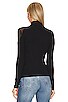 view 3 of 4 MESH INSET SHOULDER MOCK NECK トップ in Rich Black