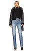 view 4 of 4 MESH INSET SHOULDER MOCK NECK トップ in Rich Black