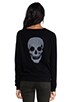 view 4 of 5 Luther Skull Cashmere Pullover in Black & Heather Grey