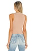 Cropped Mock Neck Rib Tank, view 3, click to view large image.