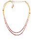 view 1 of 2 Beaded Layer Necklace in Orange