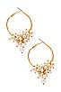 view 2 of 3 Pearl Hoop Earrings in Gold