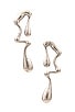 view 1 of 2 x Nat & Liv Burnished Silver Drop Earrings in Silver