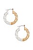 Braid Two Tone Hoop Earrings, view 2 of 2, click to view large image.