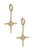 X REVOLVE Star Cross Charm Huggies, view 1 of 2, click to view large image.