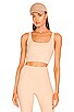 view 1 of 4 Tempo Ribbed Crop Tank in Candied Ginger