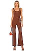 view 1 of 3 Genevieve Flared Jumpsuit in Brown