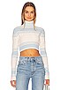 view 1 of 4 Drew Cropped Turtleneck Sweater in Blue & White