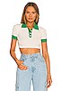 view 1 of 4 Joyce Collar Crop Top in White Multi
