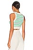 view 3 of 4 Phoebe Ultra Crop Vest in White and Green in White & Green
