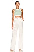 Phoebe Ultra Crop Vest in White and Green, view 4 of 4, click to view large image.