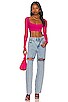 view 4 of 4 Raquel Off Crop Top in Hot Pink