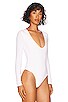 view 3 of 5 Malina Deep V Bodysuit in White