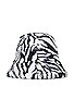 view 3 of 3 Faux Fur Bucket Hat in Zebra