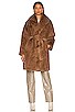 Belted Faux Fur Coat, view 2 of 4, click to view large image.