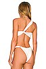 view 3 of 4 Ruched One Shoulder Bikini Top in Chalk