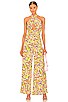 view 1 of 3 PAMELA スリンキージャンプスーツ in Spring Lime Ditsy