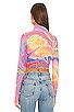 view 3 of 4 Micaela Mesh Turtleneck Top in Abstract Multi Marble