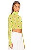 view 2 of 4 Micaela Mesh Turtleneck Crop Top in Lime Daisy