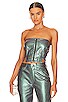 view 1 of 5 Braxton Crop Zip Bustier in Mermaid Iridescent
