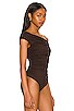 view 3 of 5 Hilma Twist Sleeve Bodysuit in Brownie