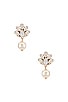 view 1 of 2 PEDANT CRYSTAL CLUSTER 귀걸이 in Pearl