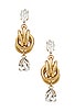 view 1 of 2 PENDIENTES CRYSTAL KNOT in Gold