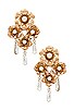 view 1 of 2 Quadruple Rose Chandelier Earrings in Gold