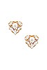 view 1 of 2 TINY PEARL STUD 귀걸이 in Clear, Cream, & Gold