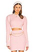 view 1 of 4 Kira Cable Sweater in Pink & Ivory