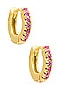 view 1 of 3 BOUCLES D'OREILLES PAVE COLORED MINI in Sapphire Pink