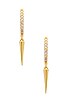 view 2 of 3 Pave Dangling Spike Huggie Earrings in Gold