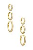 view 1 of 3 Triple Pave Huggie Earrings Combo Set in Gold