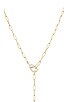 view 2 of 2 Pave Clasp Link Lariat Necklace in Gold