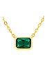 view 2 of 2 Colored Emerald Bezel Solitaire Necklace in Emerald Green