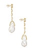 view 2 of 2 DANGLING CZ BAROQUE PEARL 귀걸이 in Gold