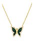 view 2 of 2 Pave Gemstone Butterly Necklace in Malachite