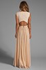 Triss Sleeveless Maxi Dress with Leather Trim, view 4 of 5, click to view large image.