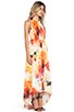 view 2 of 4 Ryan High Neck Leather T-Back Maxi Dress in Sunset Blur