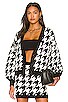 Zelina Houndstooth Deep V Cardigan, view 1 of 4, click to view large image.