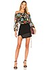 view 4 of 4 Dora Asymmetric Leather Combo Skirt in Black