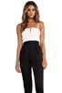 view 1 of 5 Arrow Tank Pleat Pant Jumpsuit in White & Black