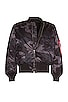 view 3 of 5 MA-1 Bomber Jacket in Black Woodland Camo