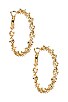 view 1 of 3 Textured Hoop Earrings in Gold