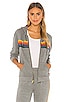 view 1 of 4 5 Stripe Zip Hoodie in Heather Grey
