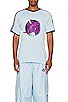 view 3 of 4 adidas Originals x Kerwin Frost Ringer Tee in Clear Sky