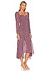view 2 of 4 Athena Midi Dress in Brown & Purple Ditsy
