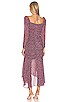 view 3 of 4 Athena Midi Dress in Brown & Purple Ditsy